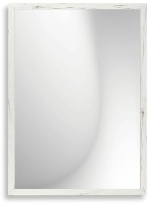 Infantasie Claudia Wandspiegel mit Rahmen 40x45 cm, Eiche Sanremo Weiss | Echtglas, MDF-Profilleiste 30 mm foliert, HDF-Rückwand, Aufhängung horizontal/vertikal, handgefertigt, für Flur & Garderobe