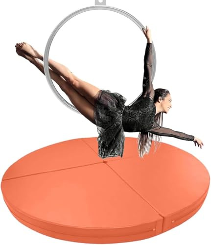 Tappetino Antiurto A Cerchio Aereo Rotondo per Palestra Domestica, 120/140/150/160/180/200 Cm Tappetino per Pole Dance Tappetino per Esercizi di Fitness Yoga, Tappet, Orange, 180cmx5cm(70.8x2)