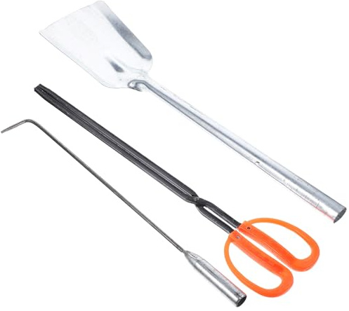 Yardenfun Set Accessori per Caminetto 3 Pezzi Pala in Ferro Leggera, Attrezzi Antincendio Ergonomici per Uso Domestico Invernale, Strumenti per Braciere e Stufa Facili da Usare