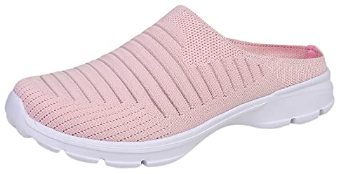 Generisch Scarpe per il tempo libero da uomo, scarpe da passeggio, scarpe da passeggio, scarpe da ginnastica leggere, senza lacci, scarpe da ginnastica posteriori, aperte, Colore: rosa., 42 EU