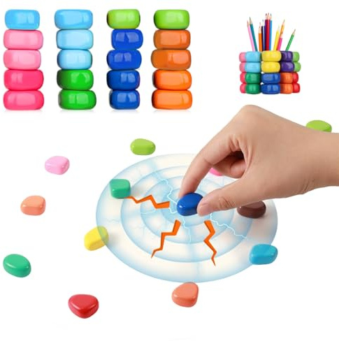 KINDLUME Gioco Magnetico, Scacchi Magnetici, Gioco Con Magneti, Gioco Magnetico Con Corda, 20 Pietre Magnetiche Colorate Con Cordino, Gioco di Strategia Portatile, per Bambini, Famiglia, Viaggio
