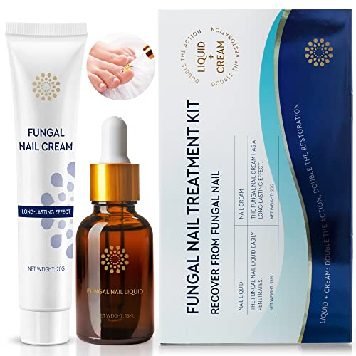 Natural Vine Fungal Nail Treatment: Nail Fungus Treatment for Toenail Kit - Liquid 15mL and Nail Repair Cream 20g