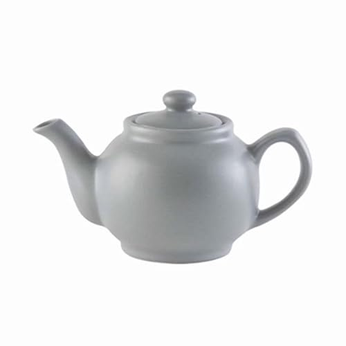 6-Cup Teapot for Loose Leaf & Teabags – Classic Tea Pot with Easy-Pour Spout for Home & Office (MATT Grey)