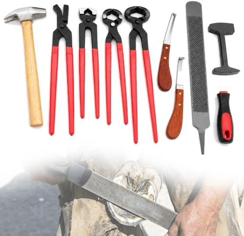 XUFWANYE Kit Profesional Pesado de Herramientas de herrador para Caballos