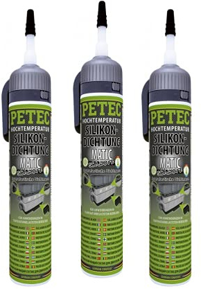Petec_bundle 3X PETEC SILIKONDICHTUNG Matic SCHWARZ Dichtmasse Dichtstoff Tube 200 ML 97720