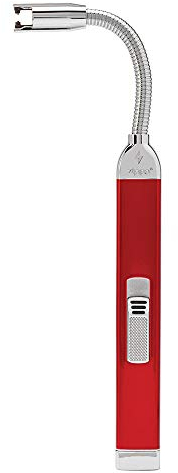 Zippo Wiederaufladbarer Kerzenanzünder - Stabfeuerzeug mit Flexiblem Hals - Elektrische Lichtbogenflamme - Candy Apple Red - mit Ladekabel - Made in USA