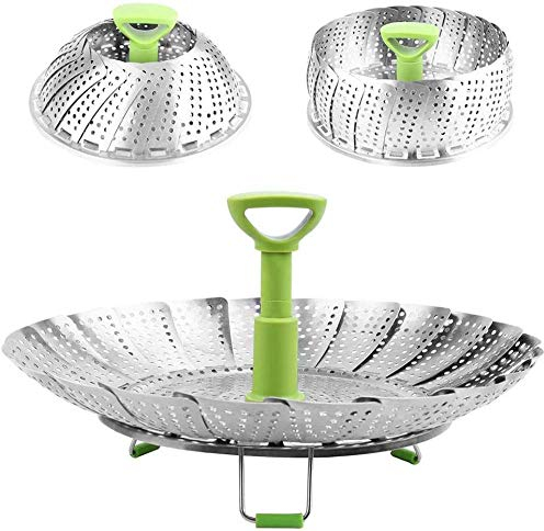 zaizai Cesta De Vaporera De Acero Inoxidable Cesta De Vaporera Plegable Inserto De Vaporera De Pescado Vegetariana Cocina De Pescado 9 Pulgadas