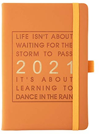 Kalender 2021,Terminkalender A5, 365 gute Tage - Tagesplaner und Notizbuch für mehr Achtsamkeit, Tageskalender & Terminplaner, Jahresplaner Taschenkalender als Lebensplaner (Orange)