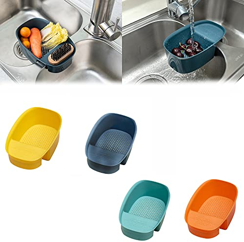 NAUXIU Panier de vidange pour évier de Cuisine,Multifunction Sink Strainer Basket,Support de Cuisine Multifonctionnel,Filtre d'évier pour déchets de Cuisine, légumes, Fruits
