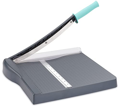 NOKAPIN Guillotine, Paper Cutter,Card Cutter with Automatic Security Safeguard and Side Ruler for Coupon, Craft Paper and Photos