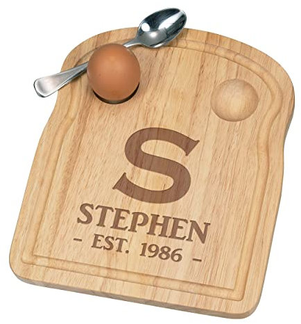 Personnalisé Fofolle Coquetier Board Grand Lettre Établit Date Anniversaire Tout Nom Petit Déjeuner en Bois Personnalisé Pâques