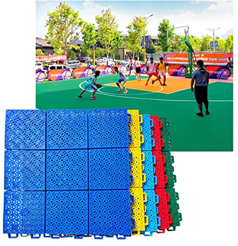 Tapis Caillebotis en Caoutchouc 30CM Carreaux De Sol Modulaires À Emboîtement, Tapis De Sol Anti-dérapant De Puzzle De Couleur De Parc D'attractions De Jardin D'enfants De Gymnase De Terrain De Basket