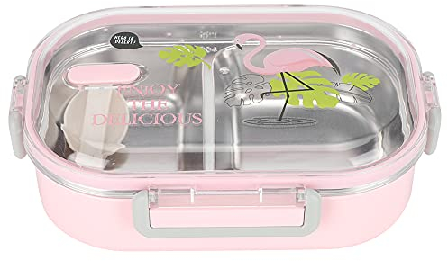 Fiambrera, Fiambrera Bento De Acero Inoxidable Con Aislamiento Contenedores De Almacenamiento De Alimentos A Prueba De Fugas Fiambrera Térmica Portátil De Alta Capacidad para Estudiantes Niños(Rosa)