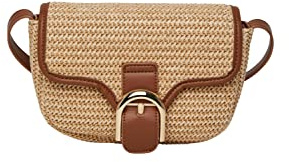 ONLY & SONS Pcluna Sac à bandoulière en paille pour femme, Nature/détail : cognac, Taille unique