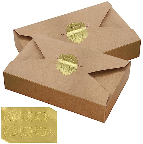 Allbusky 30PCS Envelope Style Paper Box for Wedding Favours, Party Gifts, Treats with Sticker for Biscuits, Cookies, Desserts, Pastries, Chocolates, Handicrafts, Christmas
