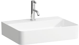 LAUFEN VAL Aufsatzwaschtisch, 1 Hahnloch, ohne Überlauf, US geschl. 550x420mm, H8162827571111, Farbe: weiß matt