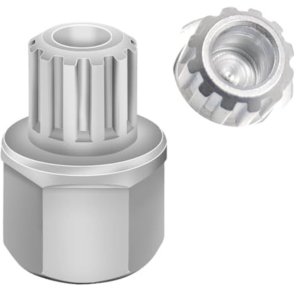 JEUCLEL Clé d'écrou de verrouillage de roue 57/12PT compatible avec VW Volkswagen Audi VAG, adaptateur de douille d'écrou de blocage de roue, outil de retrait d'écrou de roue antivol