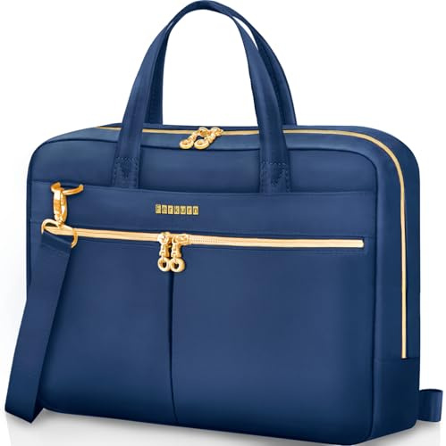 Ferkurn Laptop Bag Case for Women Men Briefcase Messenger Computer Bag with Shoulder Compatible with Macbook Pro/Air, HP Pavilion, XPS, Ideapad, ASUS, Acer, Samsung, Blue, 15 15.6 16 Inch