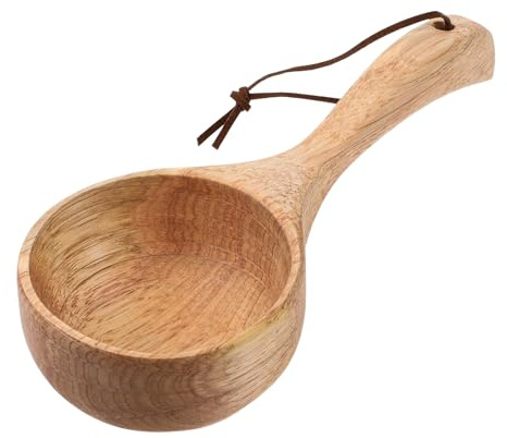 Wood Scoop Bath Salt Scoop Wooden Kitchen Scoops Rice Spoon Multipurpose Large Wood Water Spoon Scoops for Canisters 8 Inch Round Serving Soup for Cooking Stirring