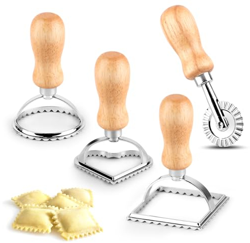 4 Piezas Ravioli Maker Stamp Sellos para Hacer Raviolis,Cortadores de Raviolis,Dumpling Maker Cortadores,Maquina Hacer Raviolis,Cortador para hacer ravioli,para Hacer Raviolis,Empanadillas o Galletas