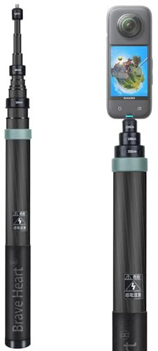 Palo selfie invisible de fibra de carbono de 3 m para Insta360 ONE X5 X4 X3 ONE R ONE RS, Insta 360 ONE X, ONE Accesorios de cámara de acción (verde)