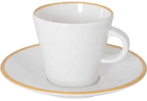 Gimex Espressotassen Set Linea Line Camping Espresso Kaffee Tasse Unterteller Gold