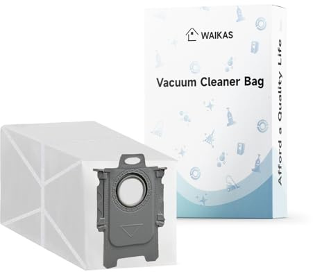WAIKAS 6 Pièces Qrevo Sac à Poussière pour Roborock QV 35A/35S, Saros 10/10R/20/Z70, Qrevo S5V, Qrevo Edge S5A, Qrevo Curv S5X/Curv 2 Pro, S8 Max Ultra, Qrevo S/L/C/Pro/Plus/Slim/MaxV Aspirateur Robot