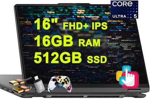 Lenovo Yoga 7 16 2-en-1 AI PC Portable 16 WUXGA IPS Touch (brillant) Intel 12-core Ultra 5 125U (>i7-1335U) 16 Go de RAM 512 Go SSD rétroéclairé Empreintes digitales Thunderbolt4 FHD IR Caméra de