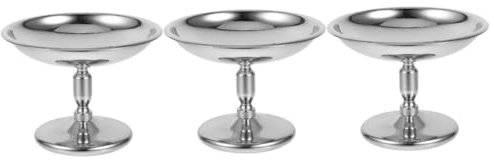 COLLBATH 3 Pièces bol de crème glacée grandes coupes à dessert en inox tasse de glace verre smoothie verre à smoothie saladier inox récipient à dessert multifonction Acier inoxydable Silver