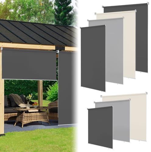 ISOISL Toldo vertical para exteriores, 160 x 240 cm, estor vertical, protección solar, protección UV, para balcón, terraza, jardín, antracita