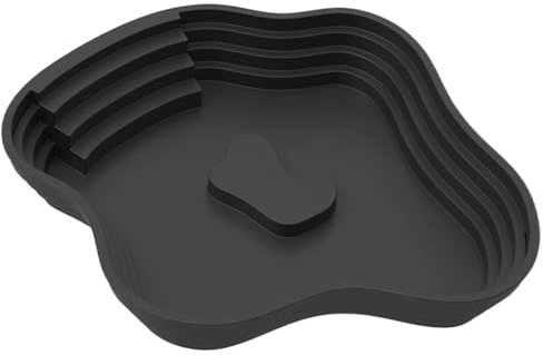 Reptiliennapf, Krabbel-Haustierfutterplatte, 24,5 x 21,8 x 4 cm, Schildkröten-Badeteller, Wassernapf, Einweichplatte mit Leiter, für Lebensraumzubehör, PP-Material