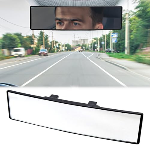 Griwuut Rear View Mirror,Universal Car Interior Mirror 300mm Wide Angle Rearview Clip,Rear View Mirror for Driving Test