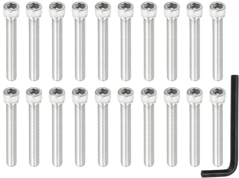 PATIKIL 3/8-16 x 3 Viti Bulloni a Testa Esagonale, 5Pz Acciaio Inox 304 Con Chiavi Cava Esagonali Filettatura Completa Incassato Per Bici Da Strada Mountain Bike Auto, Argento/Nero