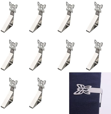 10 Piezas Pinzas Sujeta Manteles, Pinzas Para Mantel De Acero Inoxidable, Sujeta Manteles De Mesa, Mesa De Comedor Al Aire LibreManteles Para Jardín Cocina Oficina Restaurante Boda Fiesta