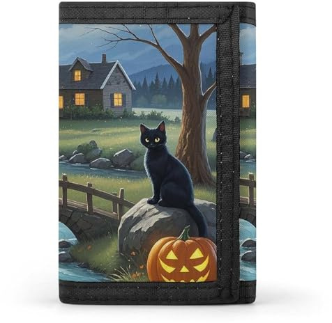 POTSCBVW Full Moon Bridge Portefeuille compact à trois volets avec porte-clés léger et durable pour l'extérieur, style, taille unique, classique