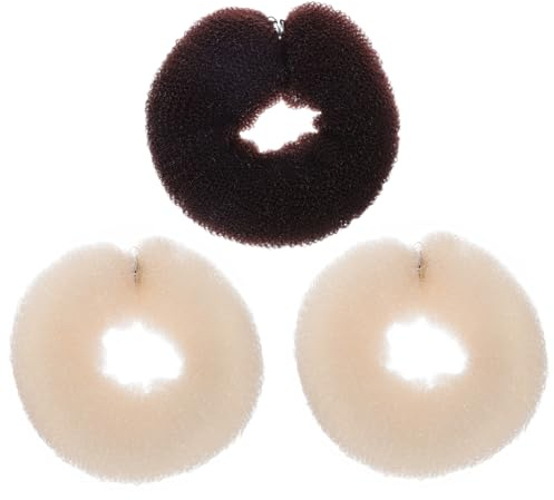 BESTYASH 3pièces Lot de Bigoudis Nylon pour Boucles Accessoires de Coiffure DIY Élastique pour Queue de Cheval et Chignon Couleur Aléatoire