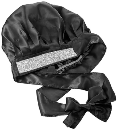VALICLUD Quality Satin Shower Cap Elastic Design Hair Care Hat for Adults Sleep for Spa