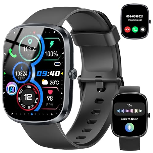 IA Montre Connectée Homme Femme avec ChatGPT, 1.91''Smartwatch avec Appel Bluetooth, Etanche IP68 Montre Sport Podometre Cardiofrequencemetre Sommeil, 120+Sportifs Montre Intelligente pour Android iOS