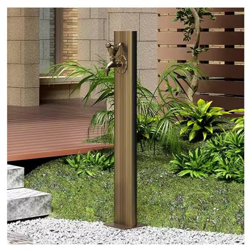 CCKUYT Fontana a Colonna d'Acqua da Giardino Indipendente in Acciaio Inossidabile, Colonna Verticale antigelo per Esterni per Fontana di irrigazione da Giardino Fre