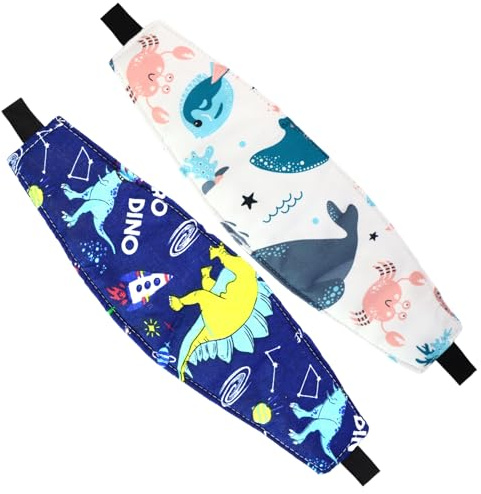 2 Pièces Support de Tête Siège Auto Enfant, Bandeau Réglable pour Sièges Auto, Appui-tête pour Bébés et Enfants avec Protection de Sangle pour un Sommeil Sûr en Voiture