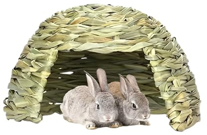 Generisch Grashaus Für Kaninchen - Sicheres Und Komfortables Kaninchenhaus | Umweltfreundliche Kleine Tierbetthöhle | Handgewebtes Hasengrashaus Aus Naturgras, Für Meerschweinchen Und Hamster