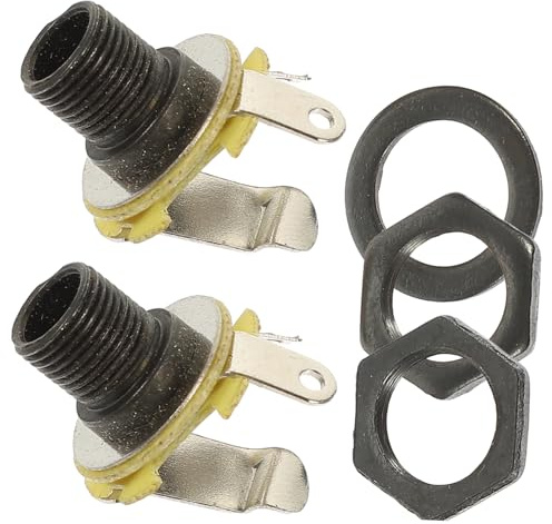 Alipis 2Pcs Metal Electric Guitar Input Jack Plug Socket with Screws, Reduce Noise and Improve Output Efficiency, Suitable for Guitar and Bass Accessories