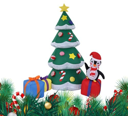 Aufblasbarer Weihnachtsbaum - 1.8m Beleuchtete Festparty Aufblasdekoration - Weihnachtsbaum Aufblasdekoration Gartendekoration Integrierte LED-Beleuchtung - Für Indoor Garten Terrasse Haus