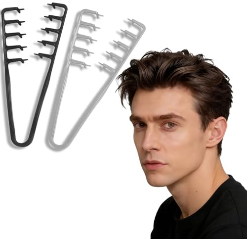 2Pcs Texture Comb, Volumizing Wide-Tooth Hair Styling Comb, Fluffy Roots Volume Tool Textured Styling Comb Wide Tooth Detanglers Texturising Combs for Bangs Hairdressing, Grooming Accessory