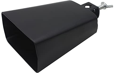 Eujgoov 5-Zoll-Hand-Kuhglocken-Schlaginstrument, Metallrufglocke für Schlagzeug-Rhythmusbänder, Anfänger, Schwarz