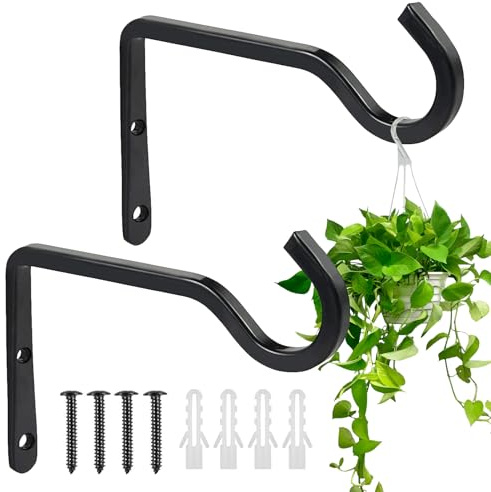 AMSGANK 15 cm Wandhaken für Blumenampel, 2 Stück Pflanzenhalterung Blumenampelhalter Hängepflanzenhalter zum Aufhängen von Pflanzer Vogelhäuschen Laterne Windspiele