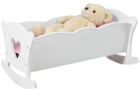 Juguete Cuna De Muñeca | Juego De Muebles De Guardería Divertido Y Bonito De Madera | Cuna Balancín para Muñecas - para Niños y Niñas, Preescolares y Alumnos de Educación