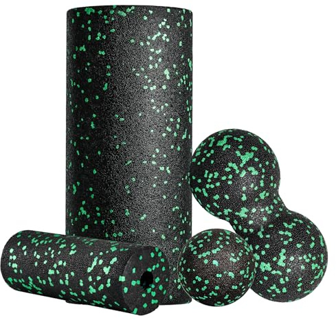 Set di rulli fasciali Blackroll Foam, set con palla fasciale, mini rullo fasciale, piccolo e duoball per yoga, fascia, allenamento muscoli, verde