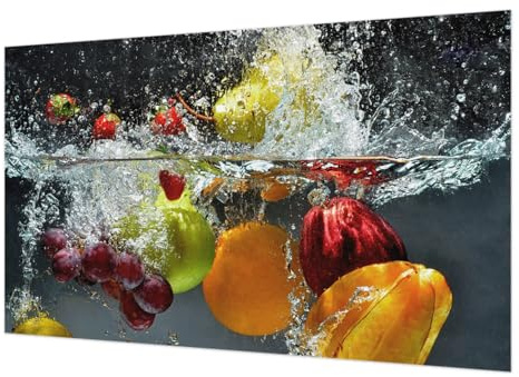 Carta da Parati Fotografica 416x254cm Stampa di Alta Qualità Facile da Pulire Decorazione da Muro Montaggio Murale Colla Inclusa per Soggiorno e Camera da letto - Frutta in acqua