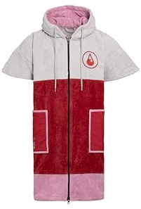 WAVE HAWAII Reissverschluss-Badeponcho Damen & Herren, Gr. M 161-183cm | 100% Baumwolle Surf-Poncho für Erwachsene, Frottee Handtuch, hohe Wasserabsorption, Umziehhilfe Strand Erwachsene